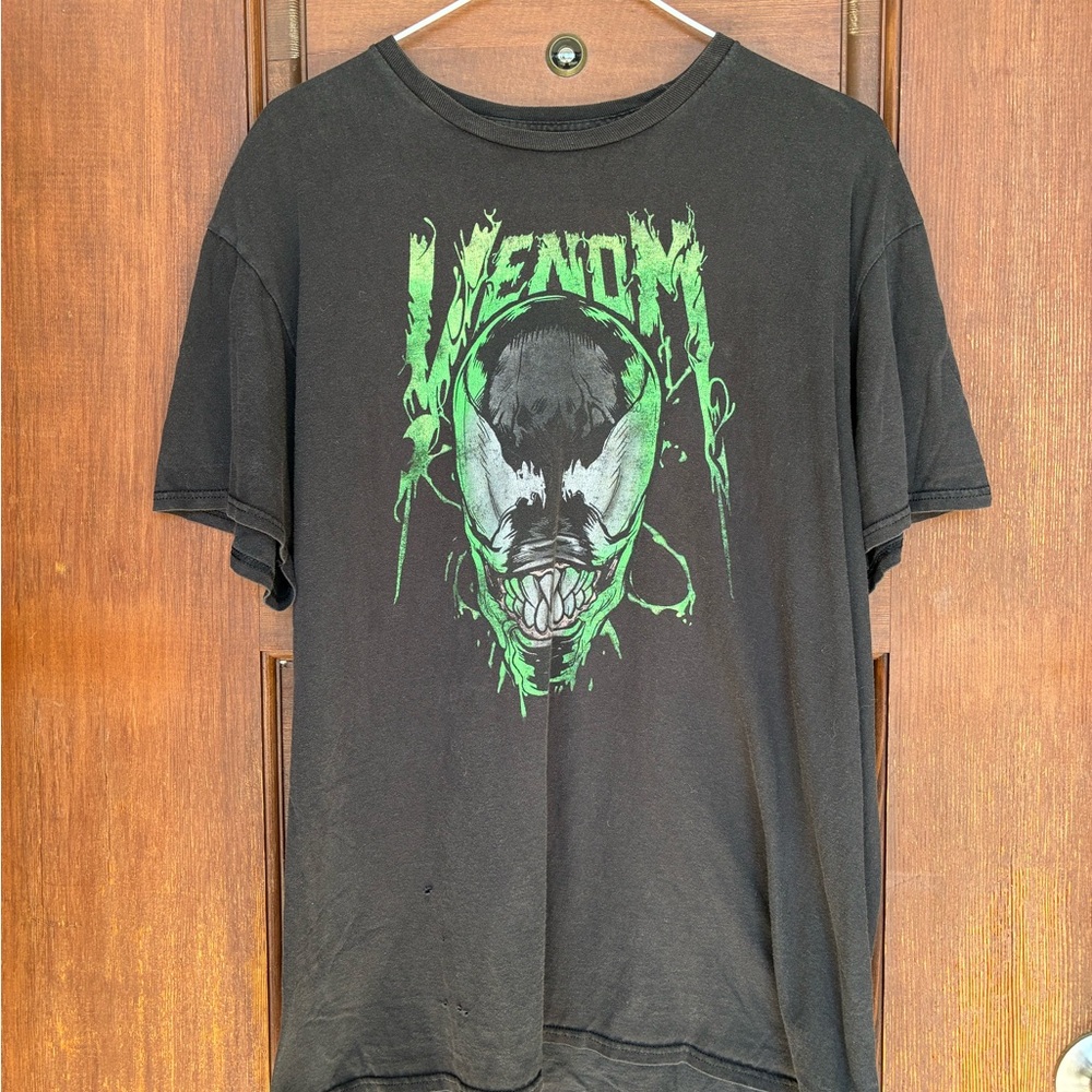Marvel Venom Graphic T-Shirt in Black with Neon Green Print